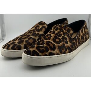 BIRDIES The Swift Women's Leopard Print Calf Hair Slip-on Sneakers Size 8.5